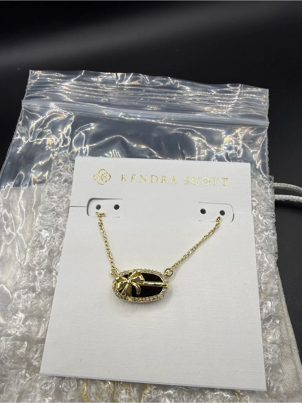 Kendra Scott Elisa Bow Pendant Necklace, black